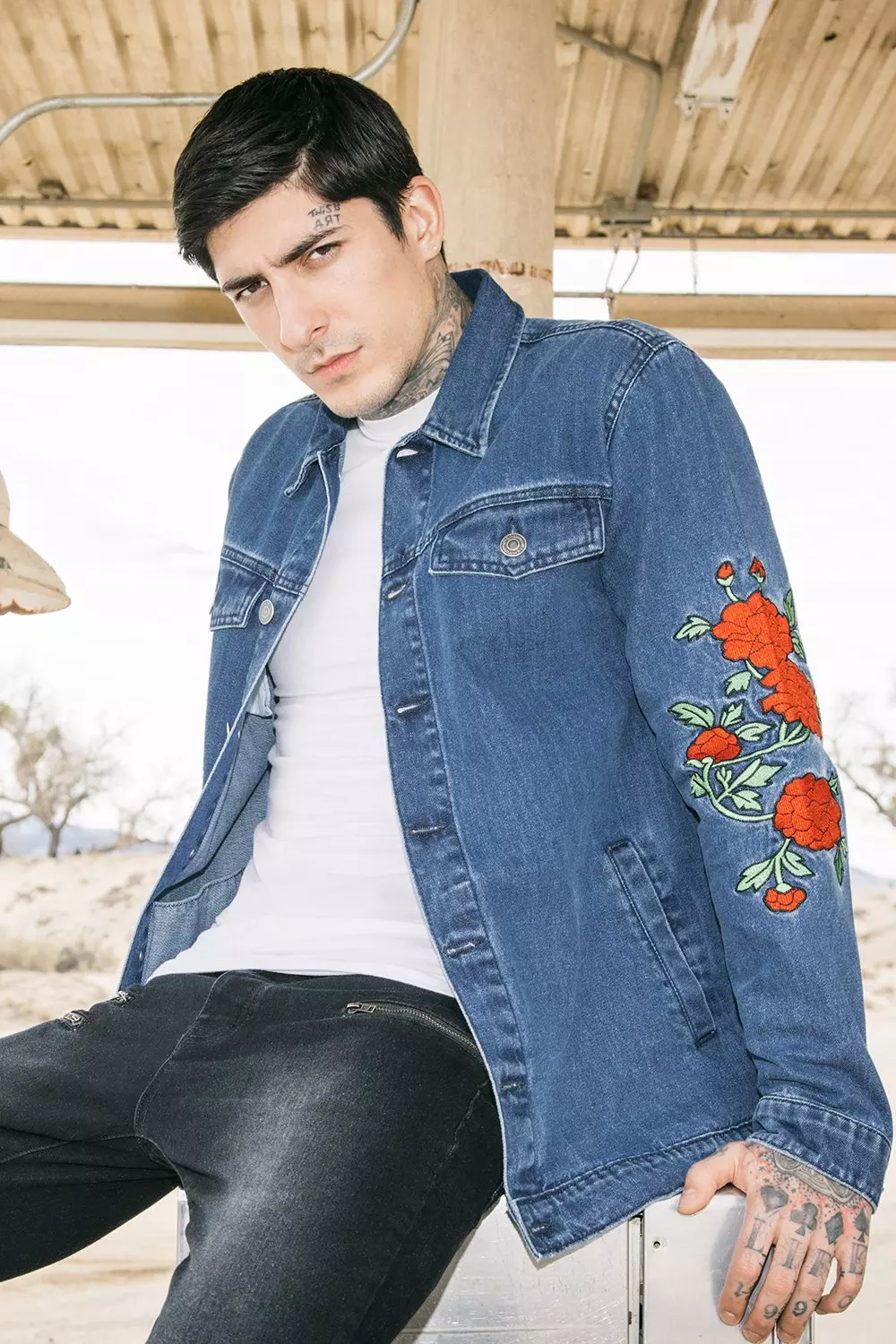 Floral embroidered 2025 jacket mens